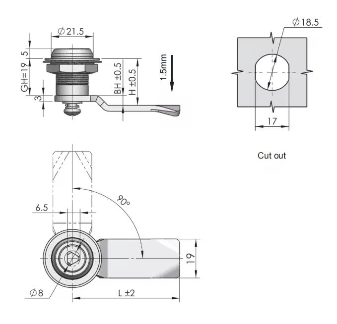 MS754 Security Door Cam Lock