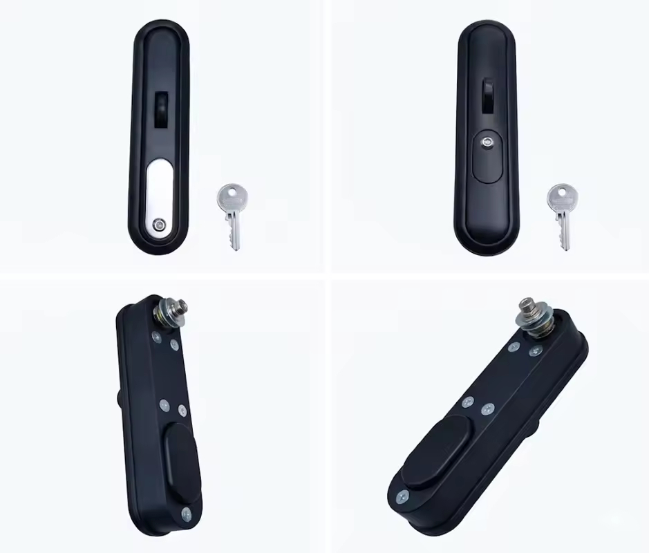 MS864 Black Sliding Door Lock with Key Plane Lock