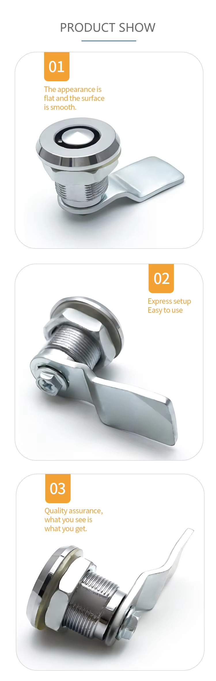 MS734 Panel Zinc Alloy Cabinet Cam Lock