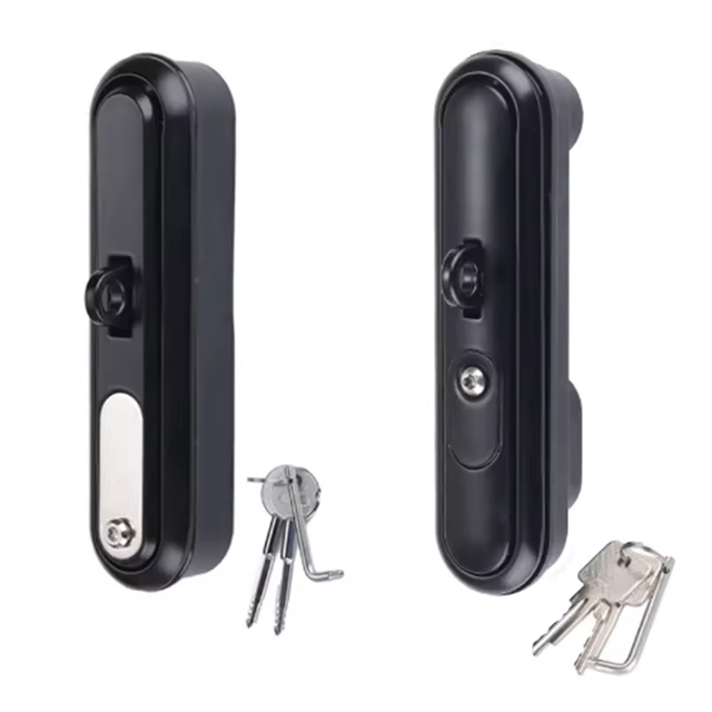 MS864 Black Sliding Door Lock with Key Plane Lock